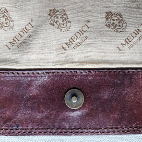 I Medici Vintage Brown Leather Crossbody/Messenger Bag - Tuscan Craftsmanship - Picture 8 of 15